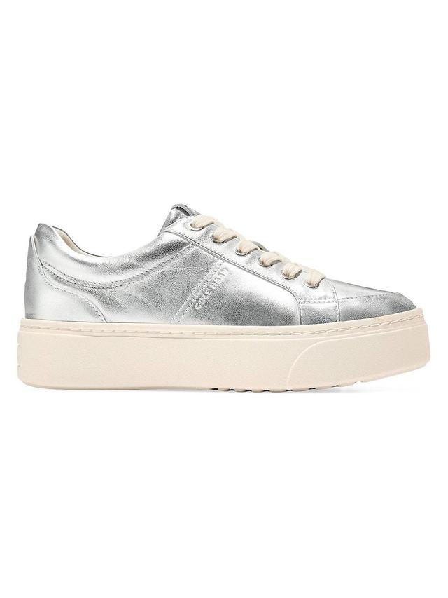 Cole Haan Womens GrandPr Max Platform Sneaker - Silver Size 9.5 Product Image