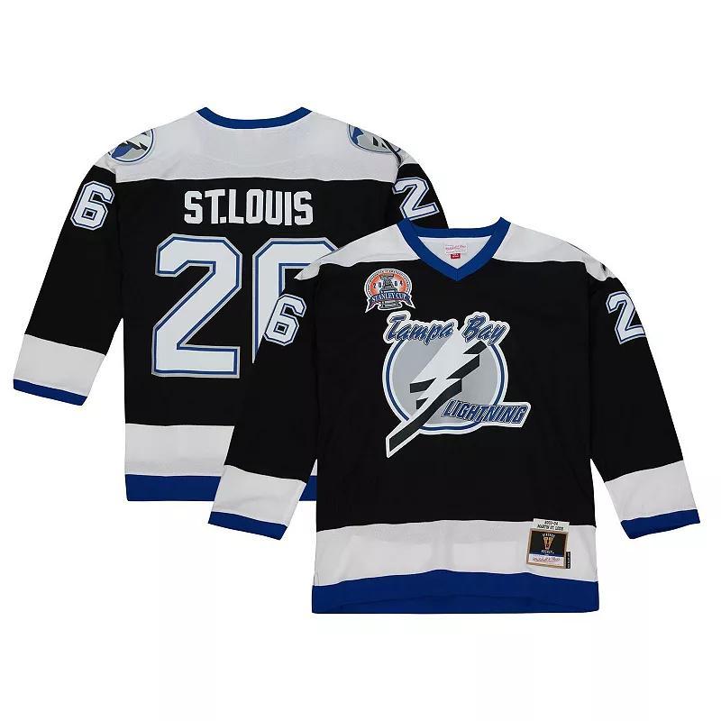 Mens Mitchell & Ness Martin St. Louis Black Tampa Bay Lightning 2003 Blue Line Player Jersey - Black Product Image