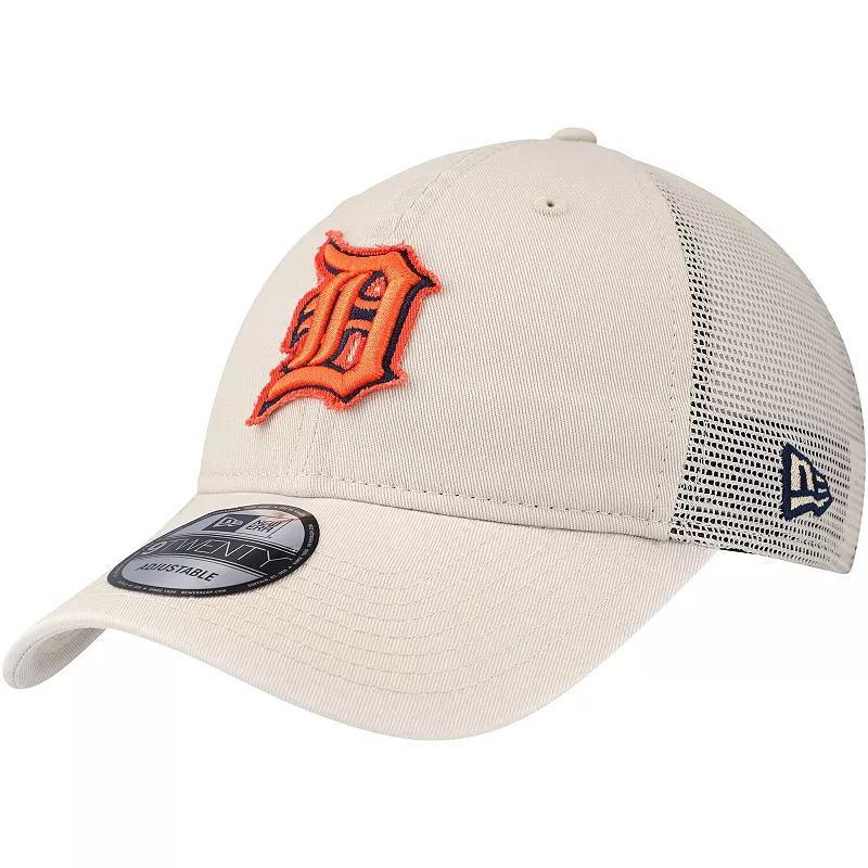 Mens New Era Stone Detroit Tigers Game Day 9TWENTY Adjustable Trucker Hat Product Image