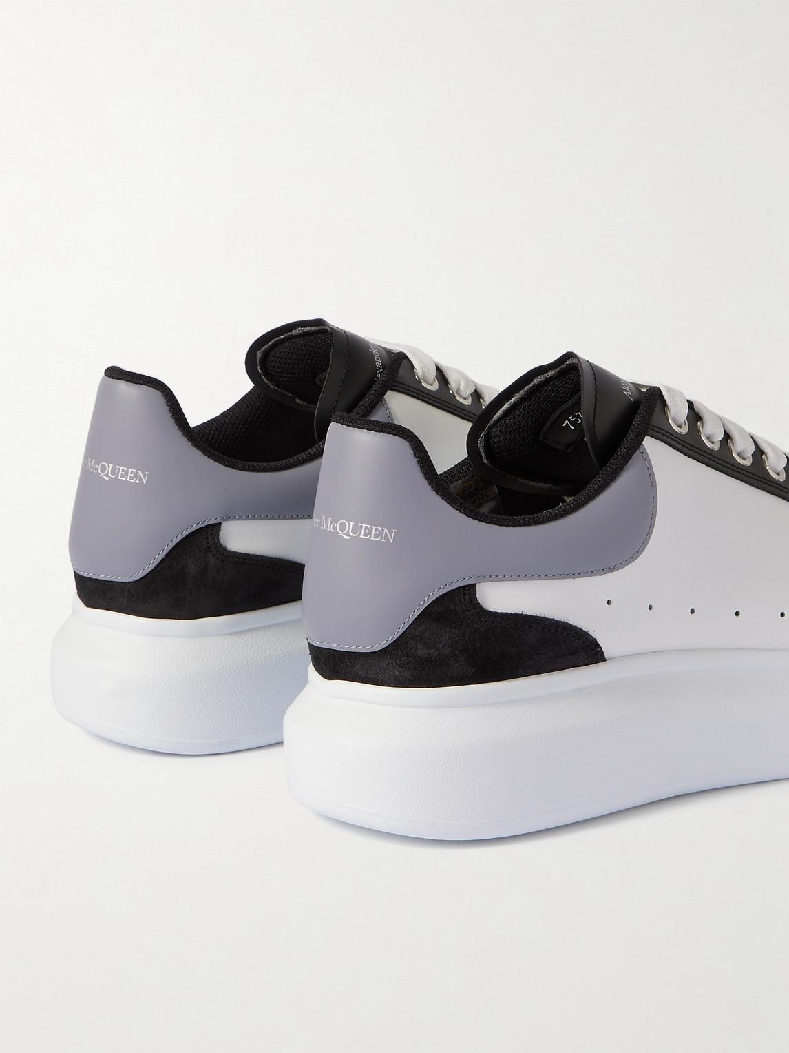 Oversized Trainer Leather Sneakers In Black,white Product Image