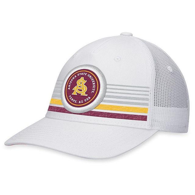 Mens Top of the World White Arizona State Sun Devils Top Trace Trucker Snapback Hat Product Image