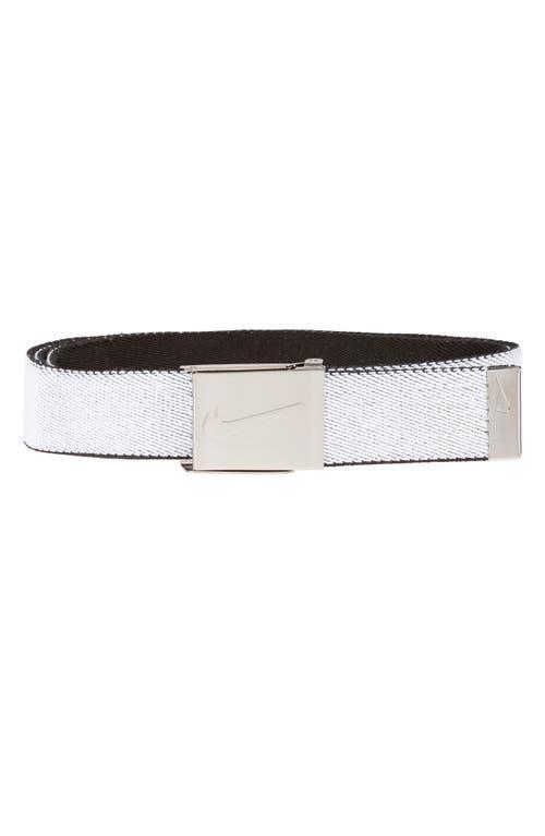 Nike Mens Reversible Stretch Webbing Golf Belt, White/Black Product Image