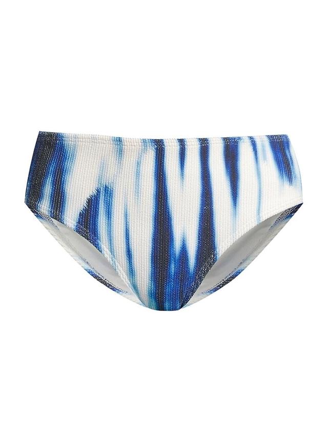 Womens Abstract-Print Textured Bikini Bottom Product Image