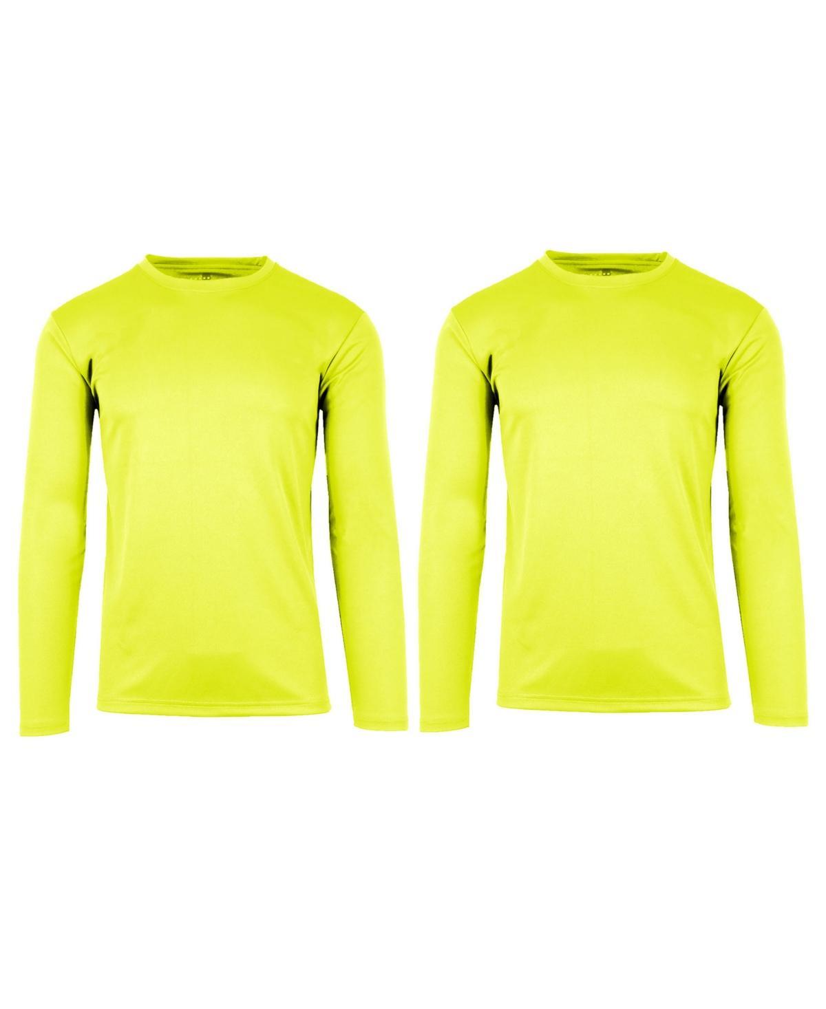 Galaxy By Harvic Mens Long Sleeve Moisture-Wicking Performance Crew Neck Tee -2 Pack Product Image