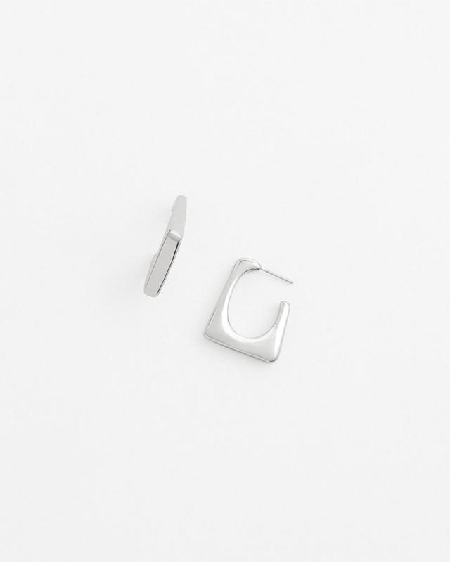 No Droop Silver Tone Square Hoop Earring   Chico's - Silver - Women Product Image