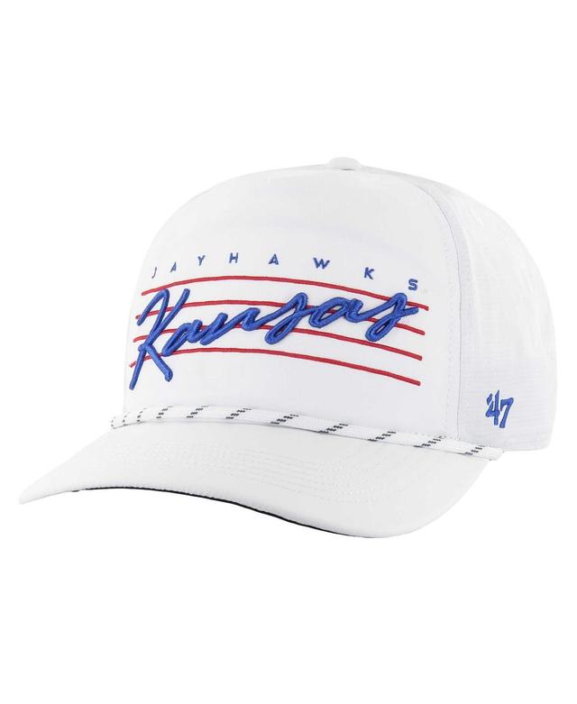 47 Brand Mens White Kansas Jayhawks Downburst Hitch Trucker Adjustable Hat Product Image