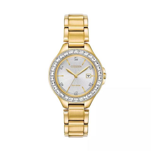 Citizen Eco-Drive Womens Crystal Accent Stainless Steel Watch - FE1192-58A Gold Tone Product Image