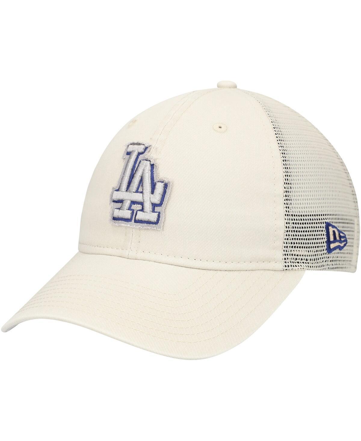 Mens New Era Stone Los Angeles Dodgers Game Day 9TWENTY Adjustable Trucker Hat Product Image