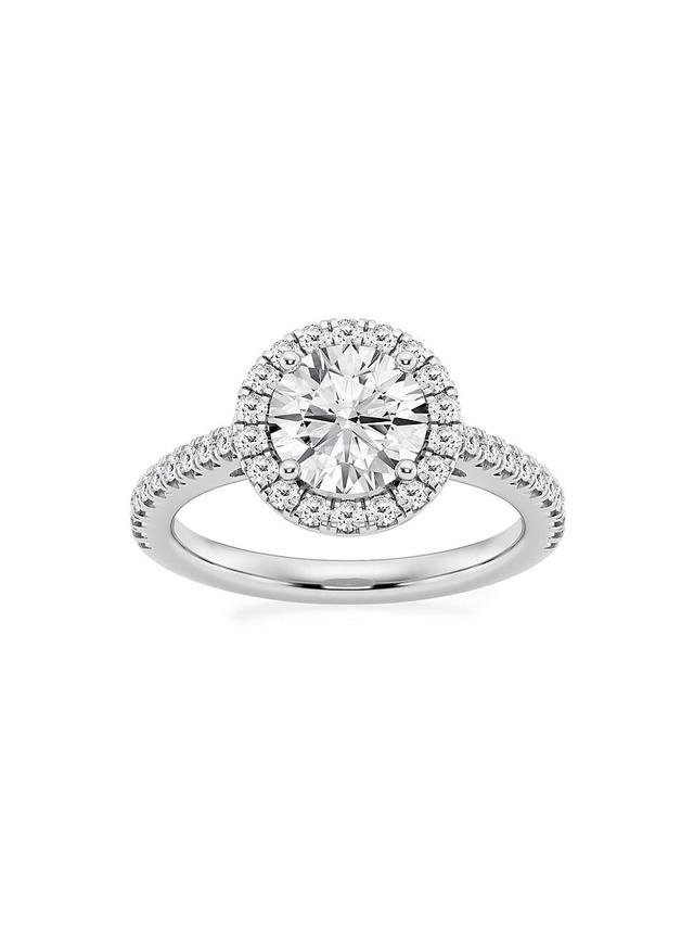 Womens 14K White Gold & Round Lab-Grown Diamond Halo Ring/1.30-3.60 TCW Product Image