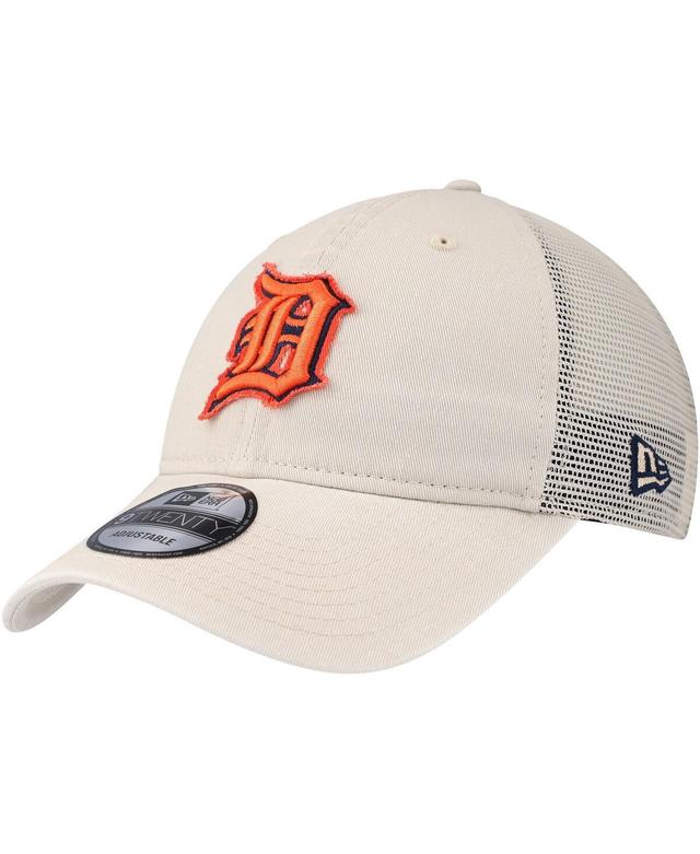 Mens New Era Stone Detroit Tigers Game Day 9TWENTY Adjustable Trucker Hat Product Image