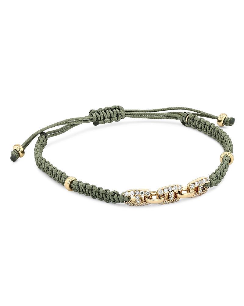 Alberto Milani Mens 18K Yellow Gold & Diamond Woven Bracelet Product Image