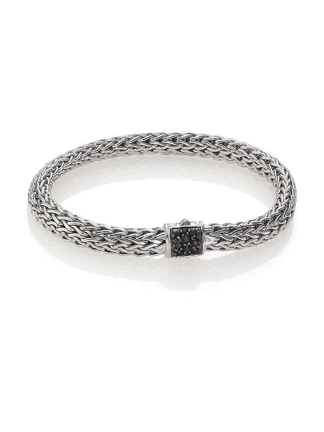 Womens Classic Chain Sapphire & Sterling Silver Small Bracelet Product Image