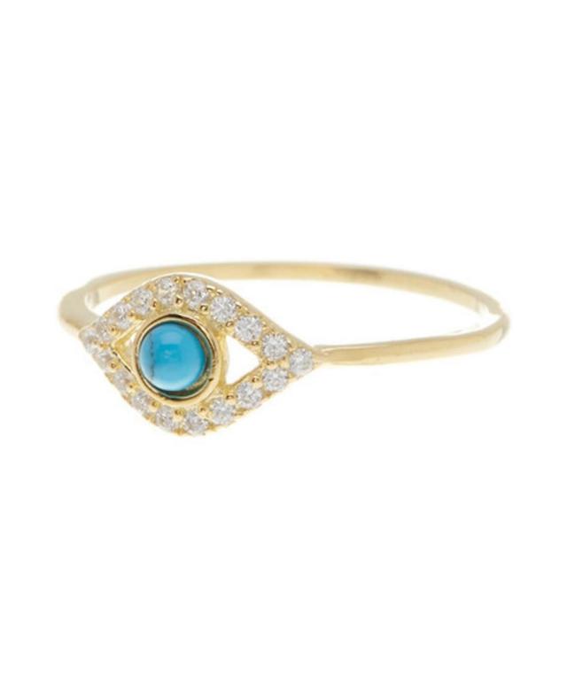 Adornia 14K Gold Plated Evil Eye Ring Product Image