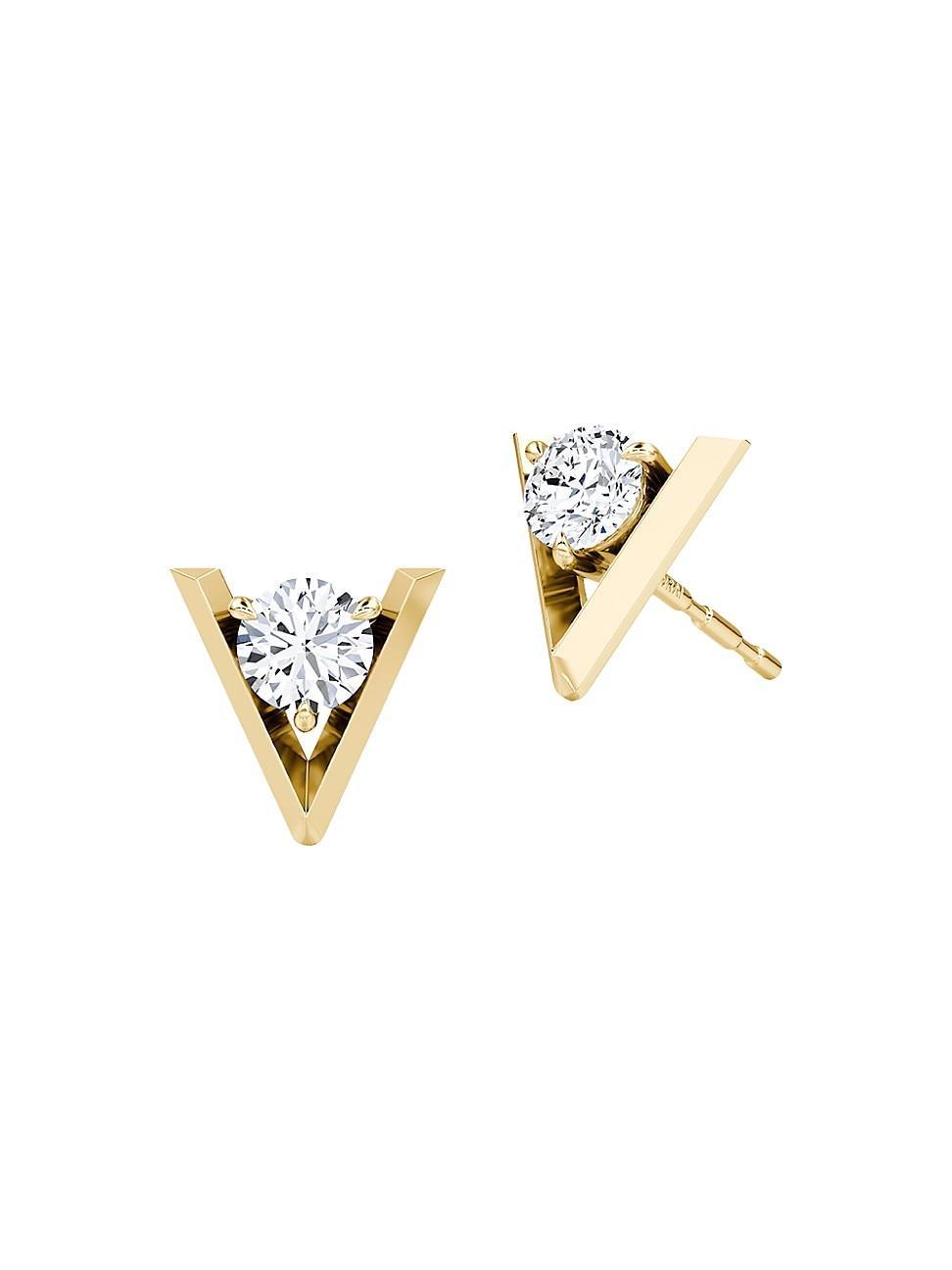 Womens VRAI V 14K Yellow Gold &1.00 TCW Lab-Grown Diamond Stud Earrings Product Image