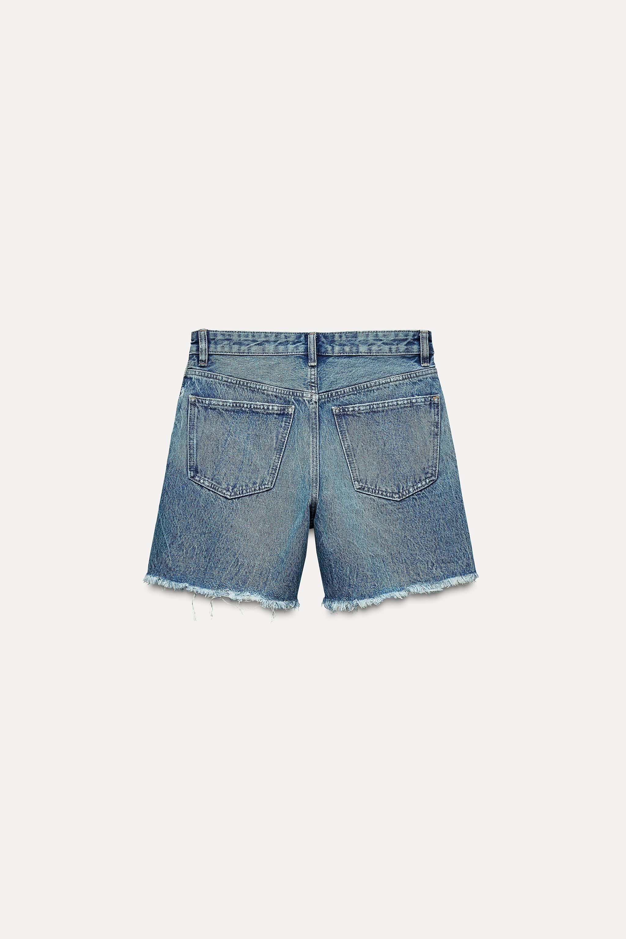 MID WAIST TRF DENIM BOYFRIEND SHORTS Product Image