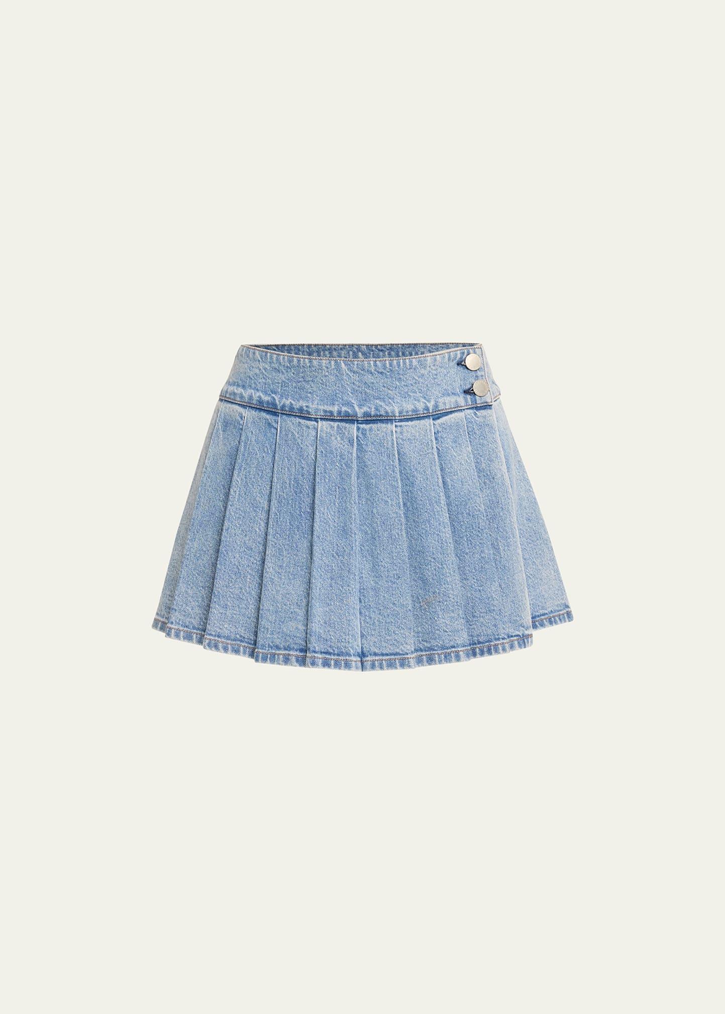 Womens Noah Denim Pleated Miniskirt Product Image