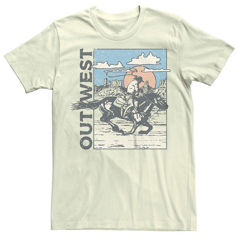 Mens Out West Cowboy Horse Graphic Tee Natural Product Image