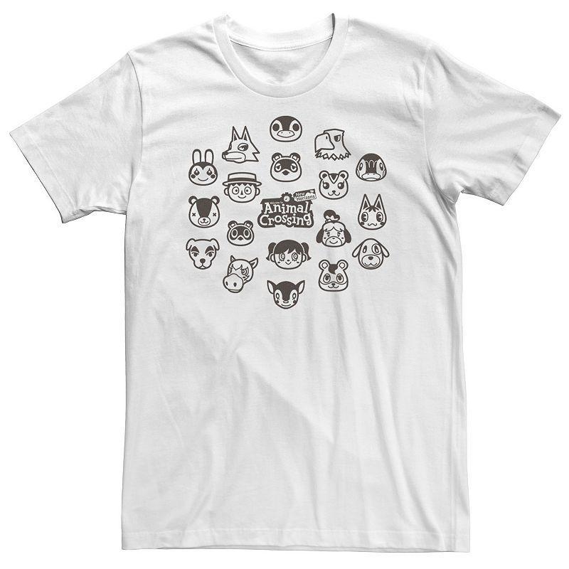 Big & Tall Animal Crossing New Horizons Group Shot Villagers Tee, Mens Athletic Grey Product Image