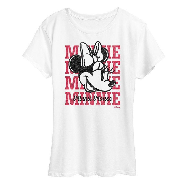 Disneys Minnie Mouse Womens Repeated Graphic Tee Product Image