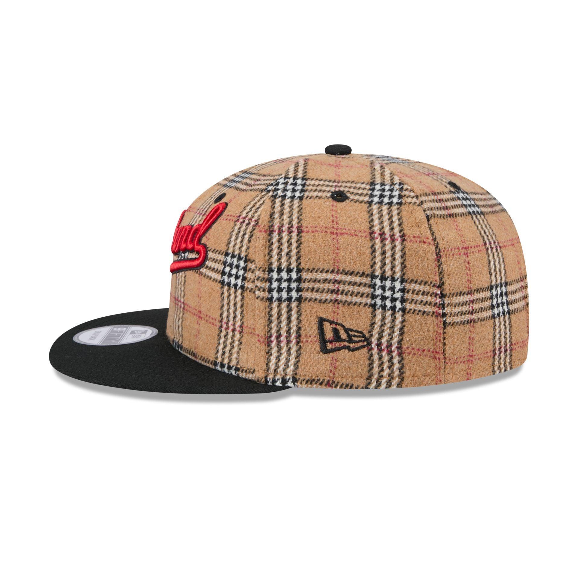 Boston Red Sox Tan Tartan 9FIFTY Snapback Hat Male Product Image