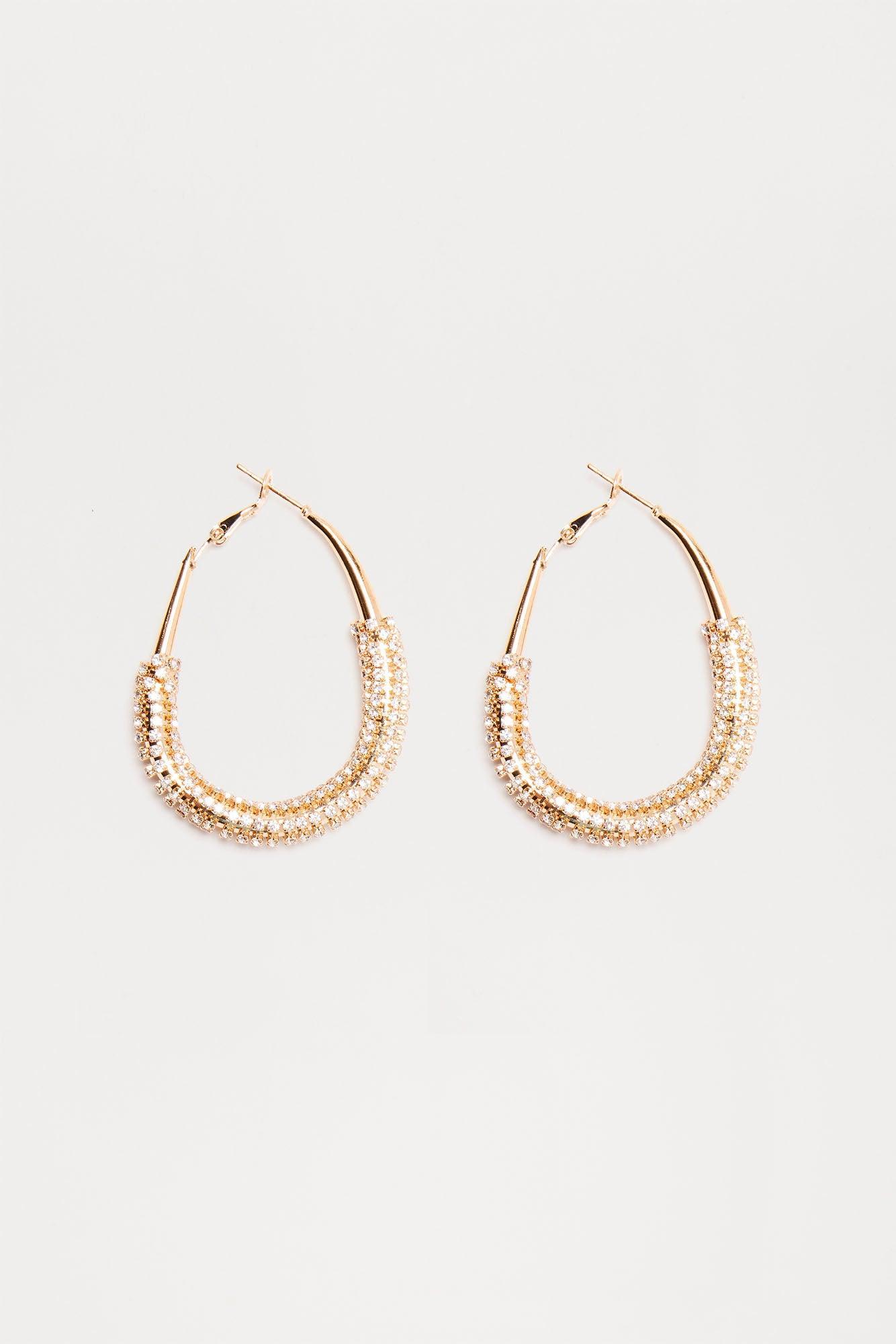 Show Me Off Hoop Earrings - Gold Product Image