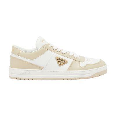 Downtown Bold Perforated Leather Sneakers In Beige Product Image