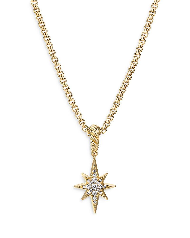 Womens North Star Amulet In 18K Yellow Gold With Pav Diamonds Product Image