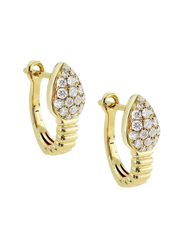 Womens 14K Yellow Gold & 0.52 TCW Diamond Hoop Earrings Product Image