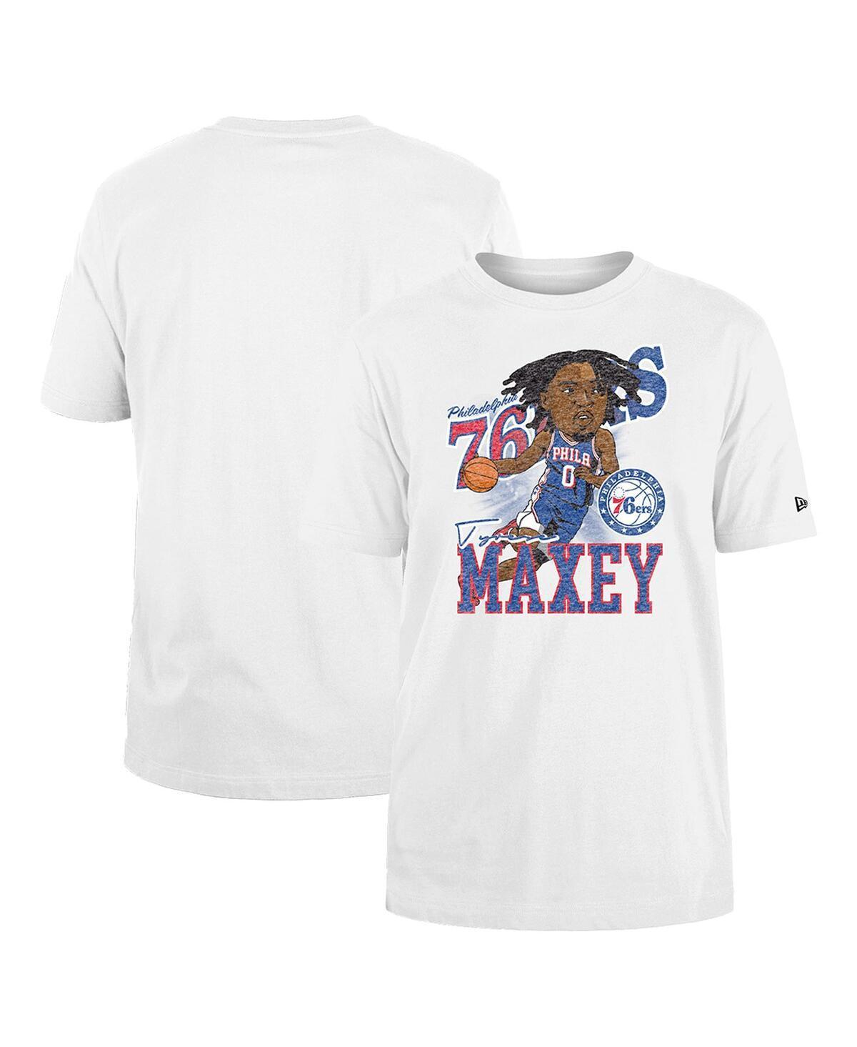 Mens New Era Tyrese Maxey White Philadelphia 76ers Caricature Player T-Shirt Product Image