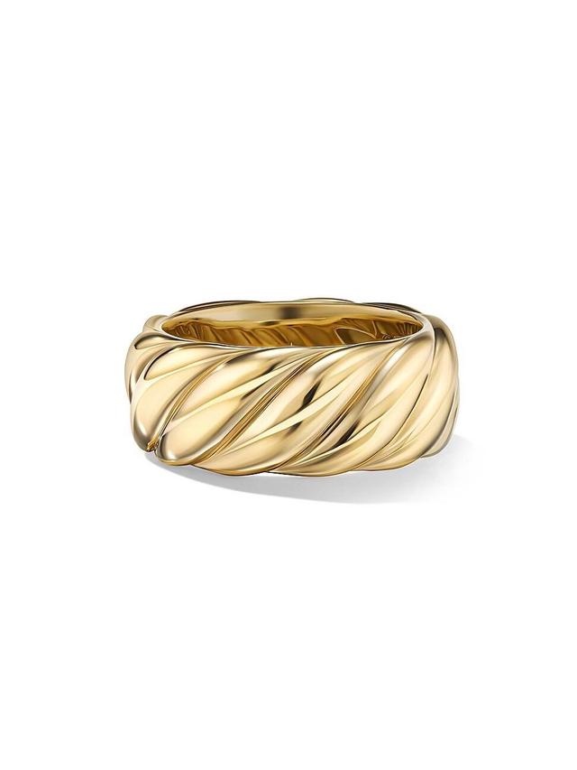 Womens Sculpted Cable Band Ring In 18K Yellow Gold Product Image