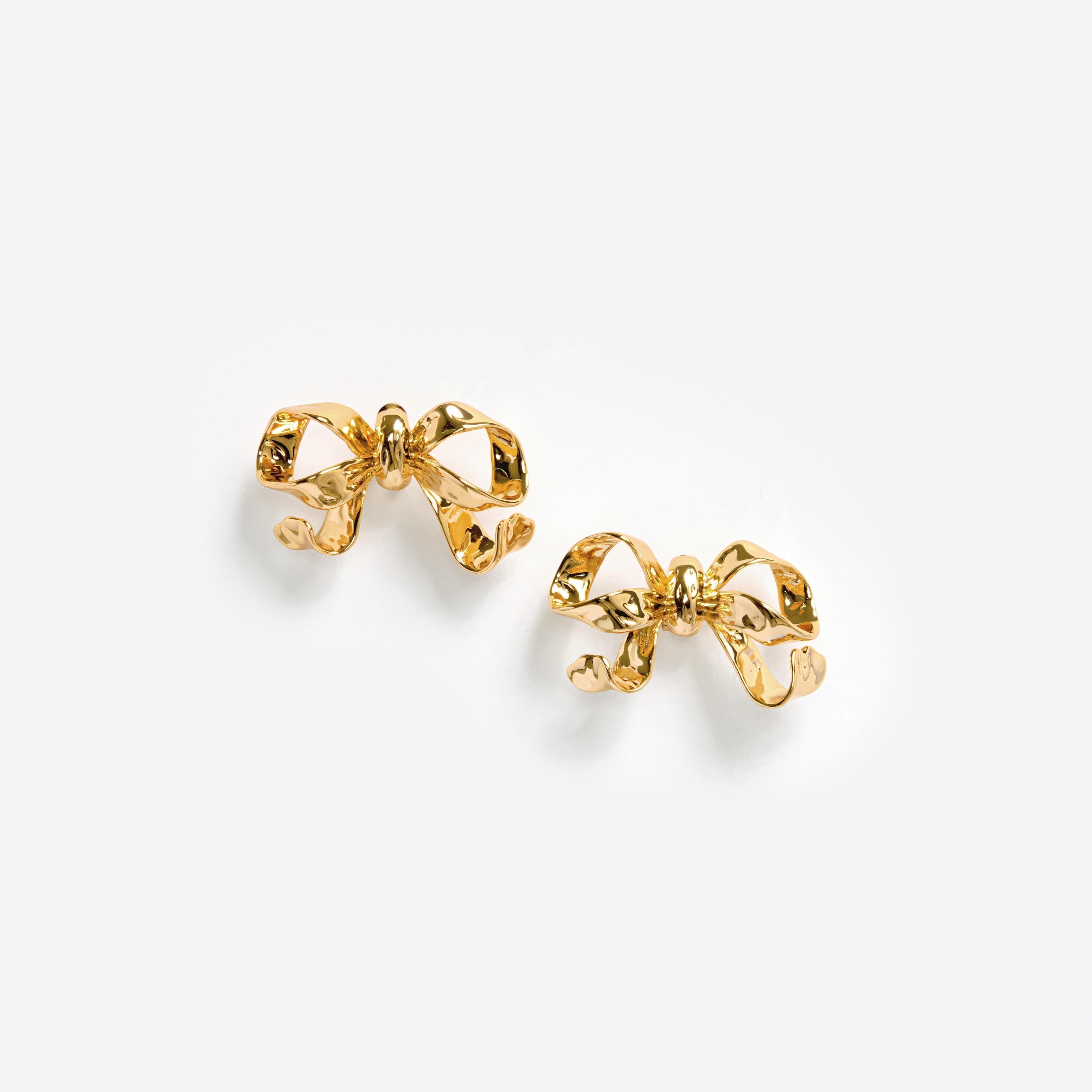 Gold Bow Earrings Product Image