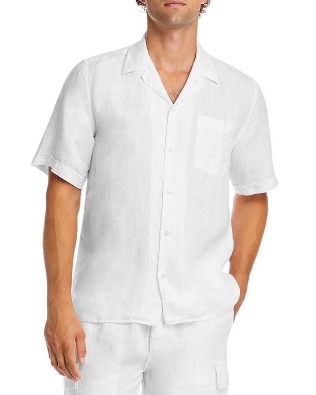 Vilebrequin Short Sleeved Solid Linen Shirt Product Image