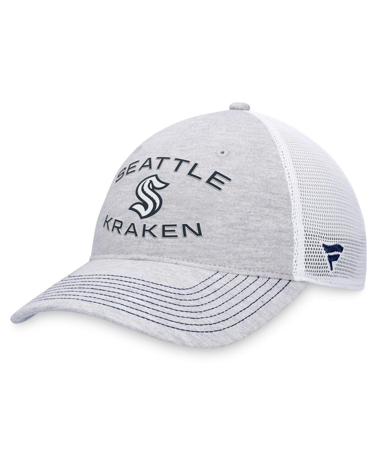 Mens Fanatics Branded Heather Gray Seattle Kraken Trucker Adjustable Hat Product Image