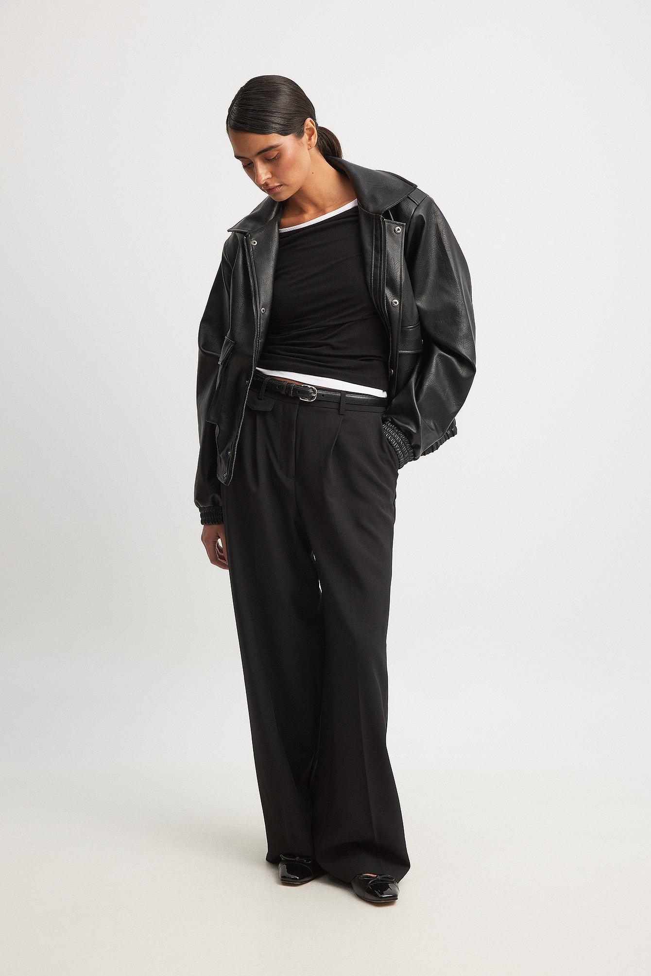 Front Pocket Detail Mid Waist Suit Pants product image