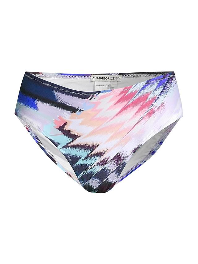 Womens Abstract Mid-Rise Bikini Bottom Product Image