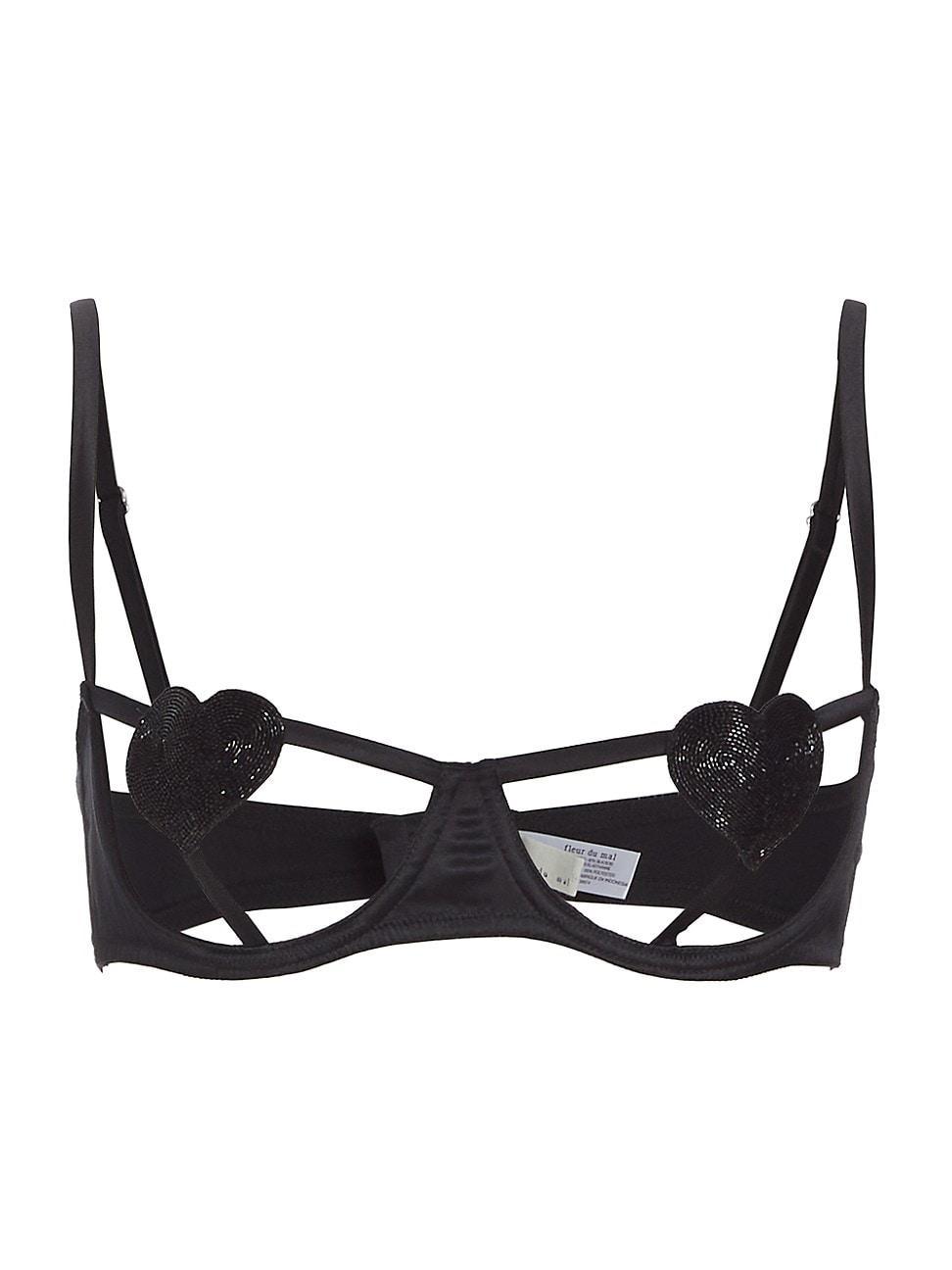 Womens Heart Open-Cup Balconette Bra Product Image