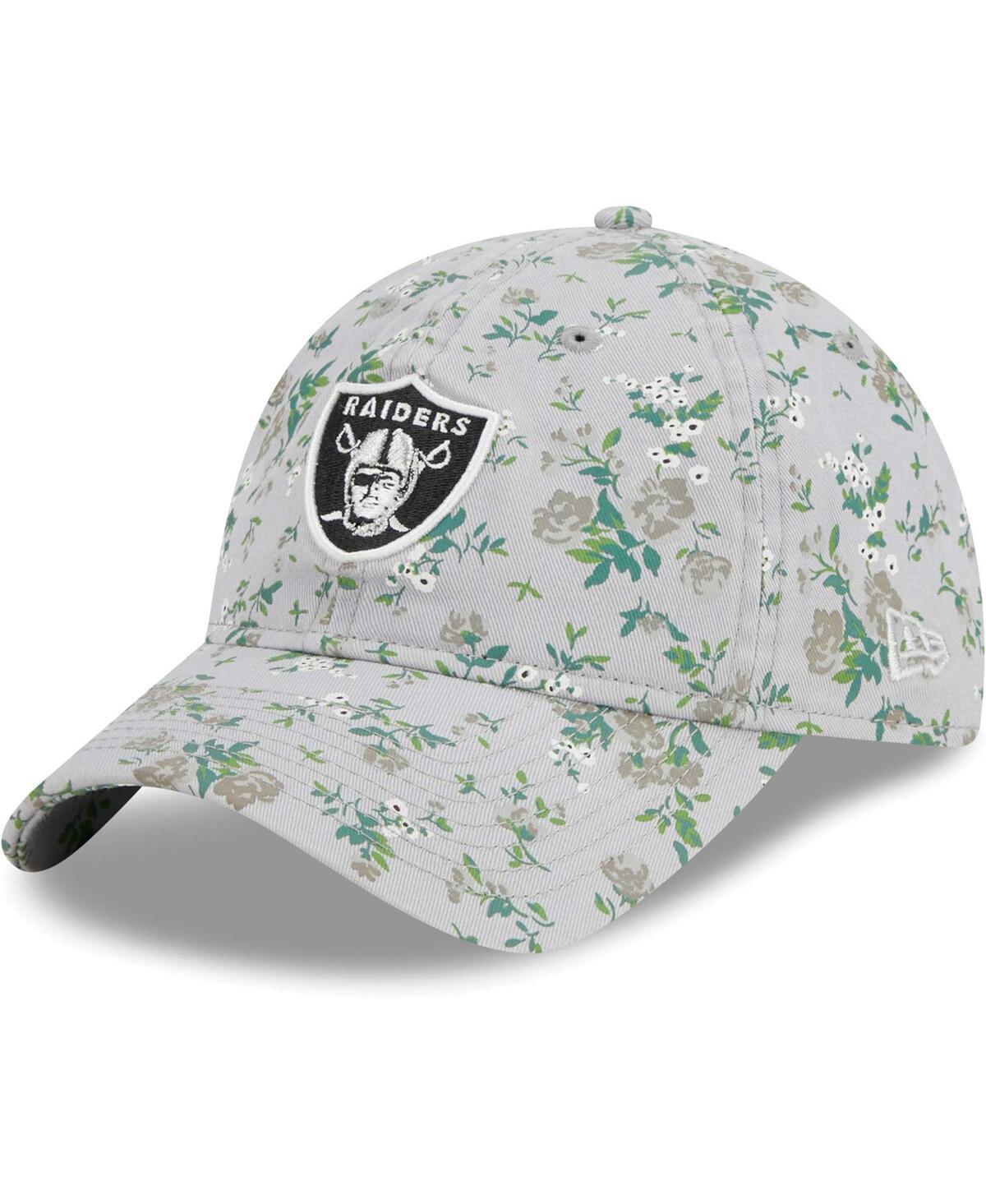 Womens New Era Gray Las Vegas Raiders Bouquet 9TWENTY Adjustable Hat Product Image