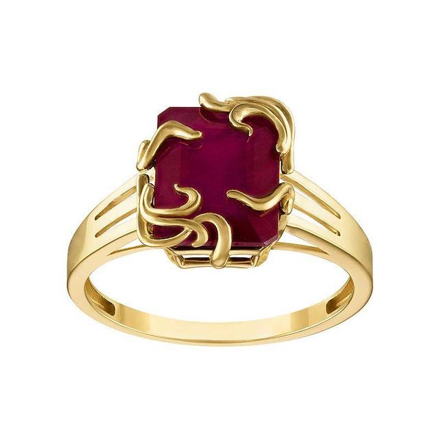 Tiara 10k Gold Genuine Ruby Medusa Ring, Womens, Yellow Product Image