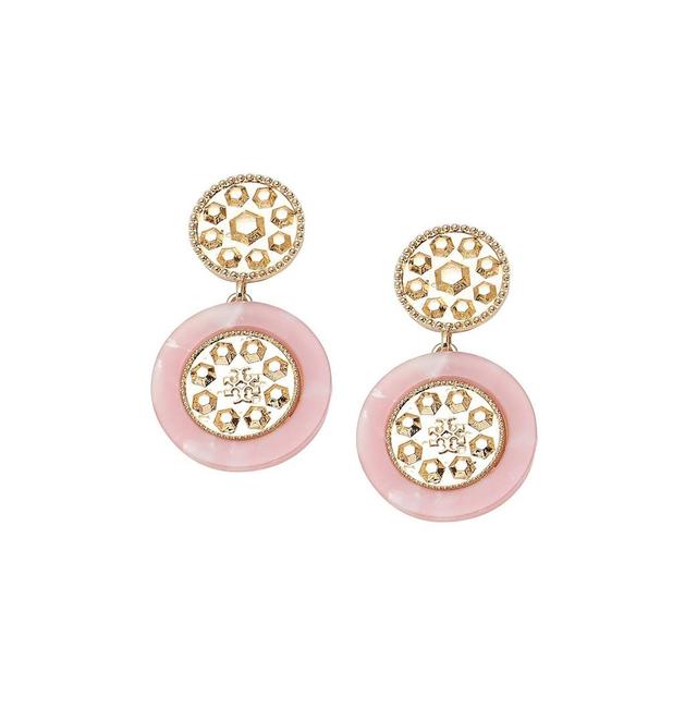 Sohi Womens White Circular Drop Earrings Product Image