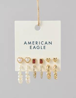 AEO Cubic Zirconia & Pearl Earrings 6-Pack Product Image