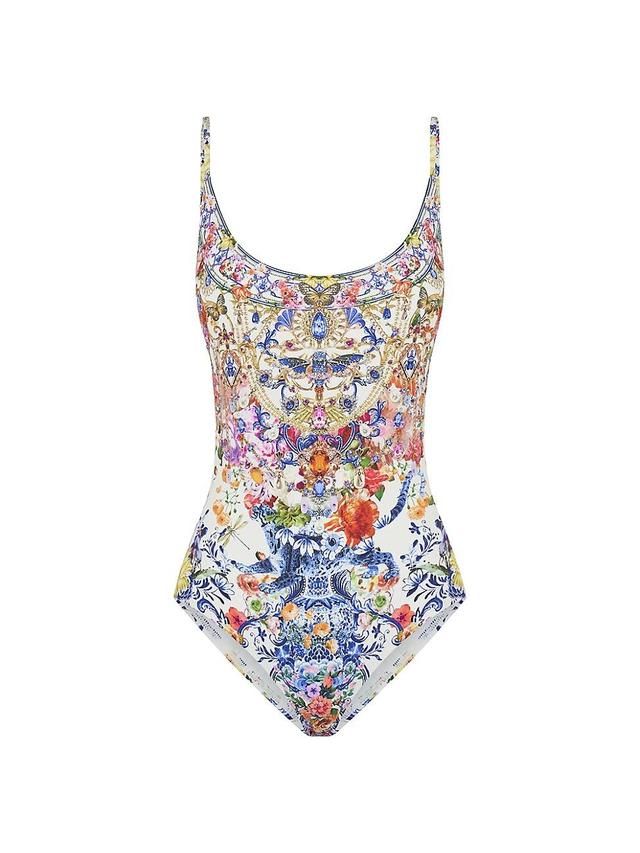 Womens Scoopneck One-Piece Swimsuit Product Image