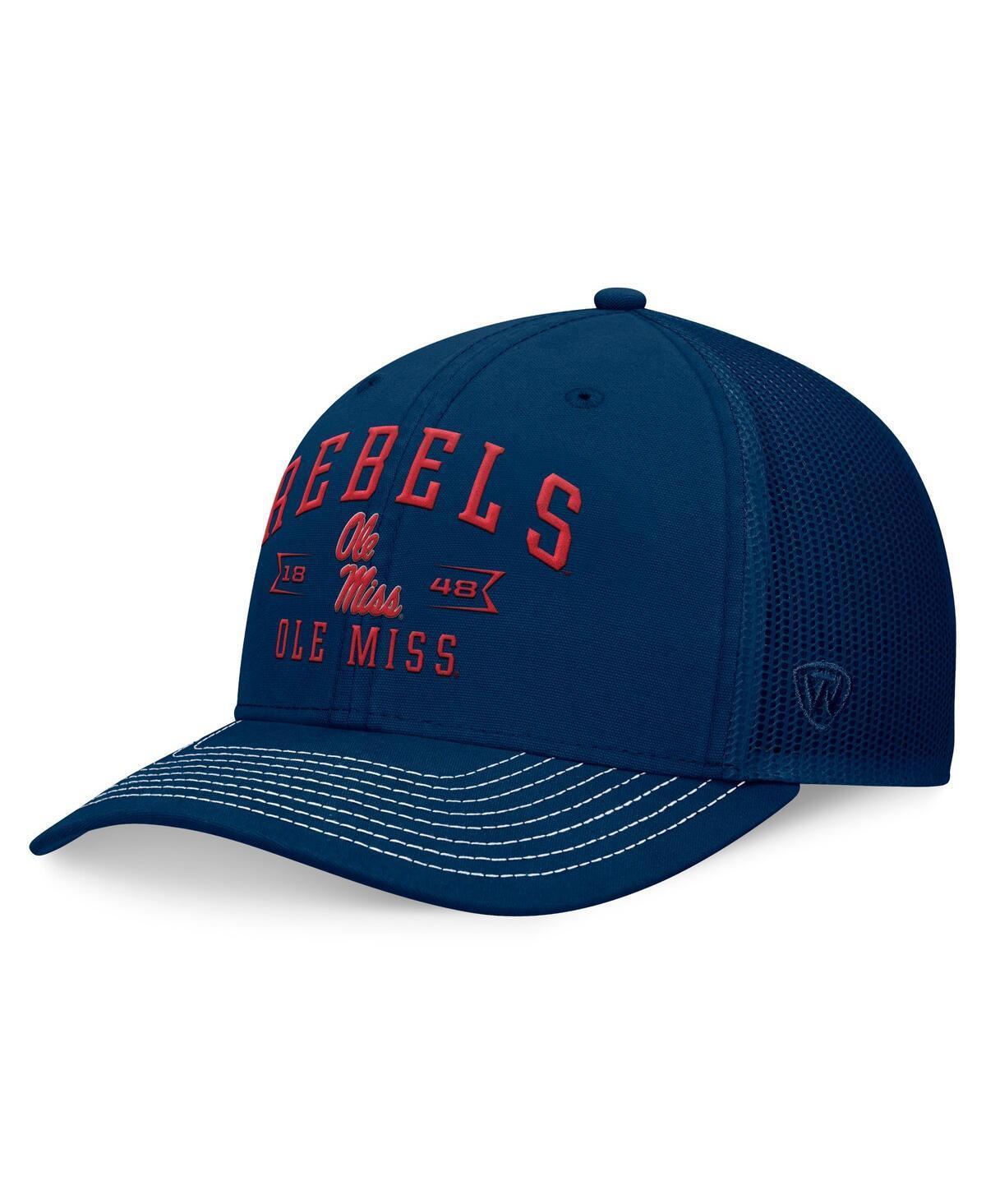 Top of the World Mens Navy Ole Miss Rebels Carson Trucker Adjustable Hat Product Image