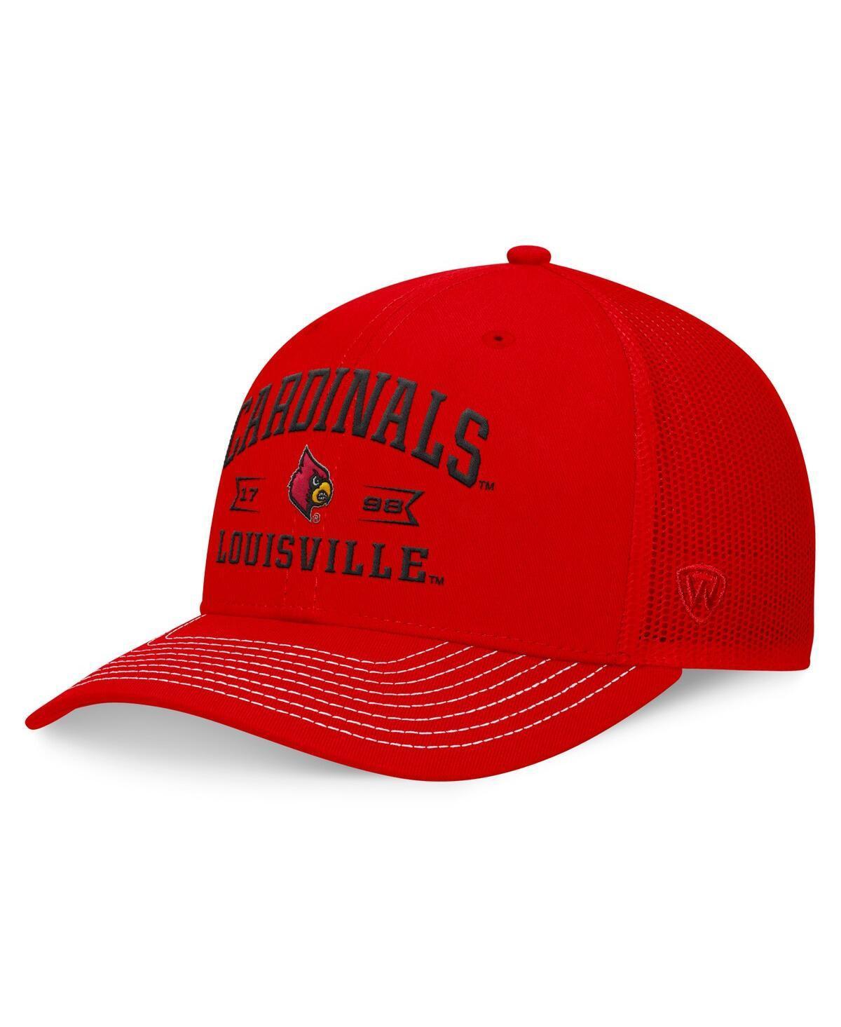 Top of the World Mens Red Louisville Cardinals Carson Trucker Adjustable Hat Product Image