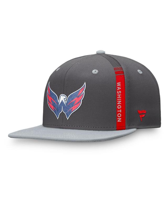 Mens Fanatics Branded Charcoal Washington Capitals Authentic Pro Home Ice Snapback Hat, Grey Product Image