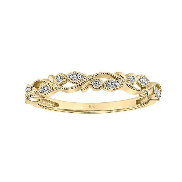 Love Always 10k Gold Diamond Accent Floral Stackable Anniversary Ring, Womens Product Image