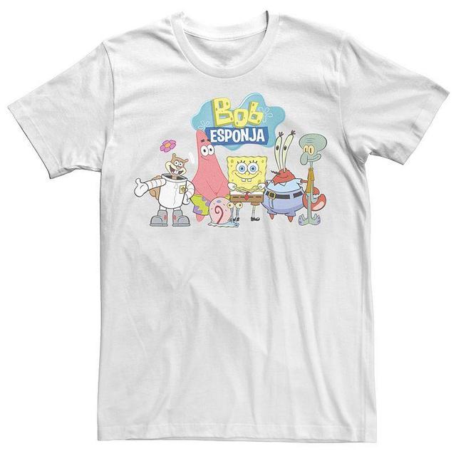 Mens Nickelodeon SpongeBob SquarePants Bob Esponja Happy Group Shot Graphic Tee Product Image