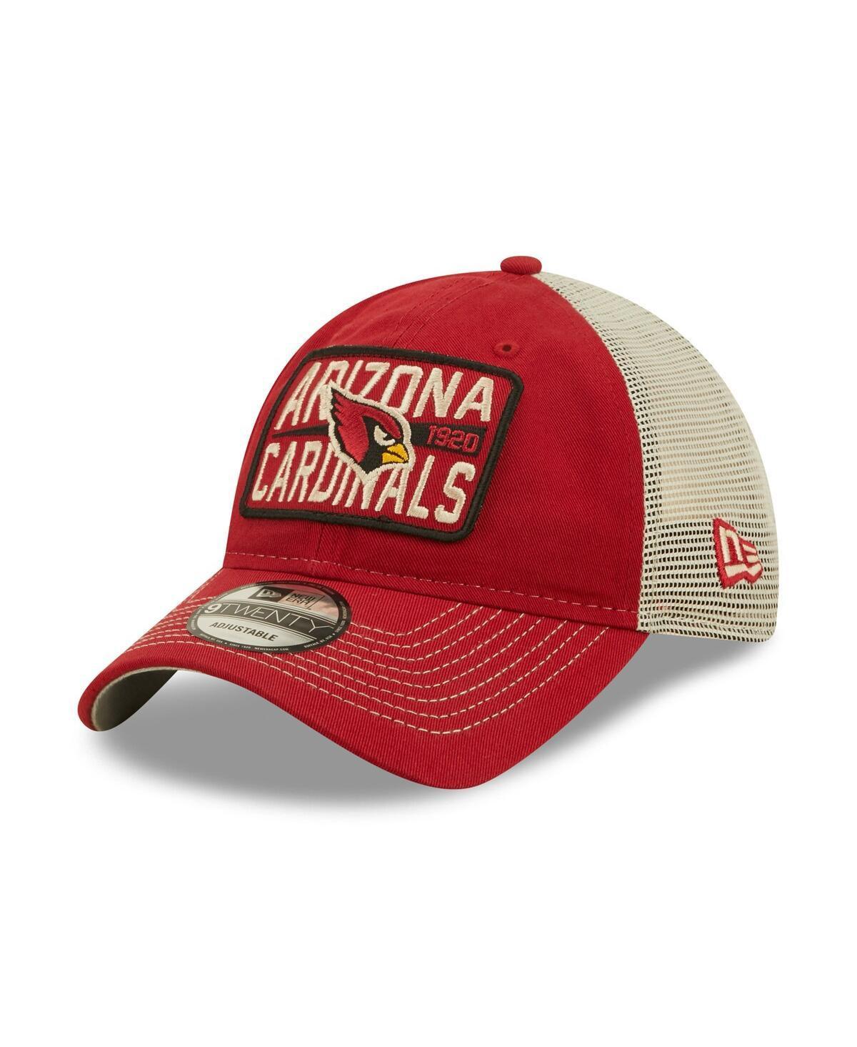 Mens New Era Cardinal/Natural Arizona Cardinals Devoted Trucker 9TWENTY Snapback Hat Product Image