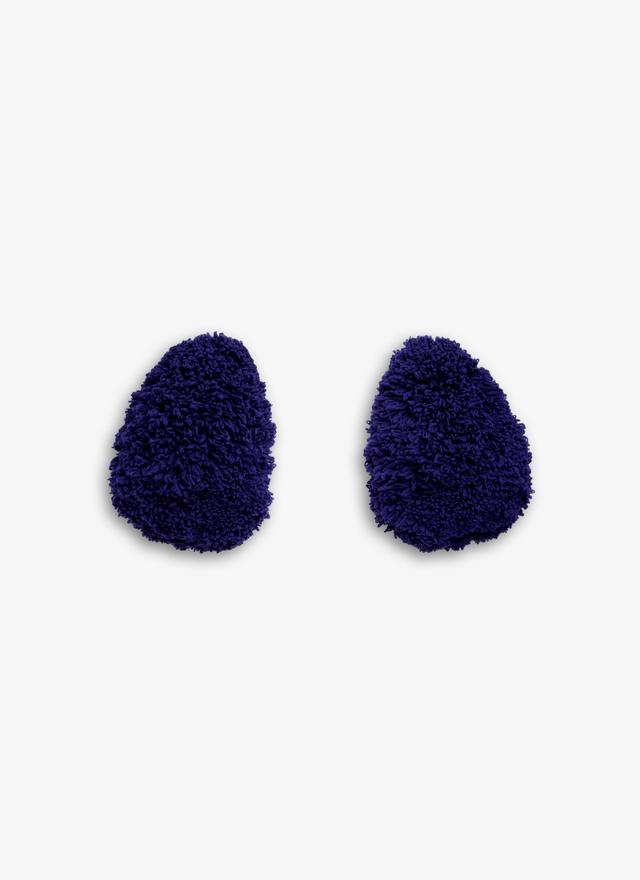 DARK PURPLE BUBBLE CUFFS IN KNITTED FUR Product Image