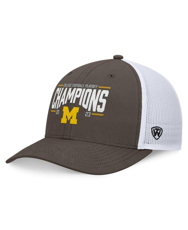 Mens Top of the World Michigan Wolverines College Football Playoff 2023 National Champions Structured Trucker Adjustable Hat - Heath Product Image