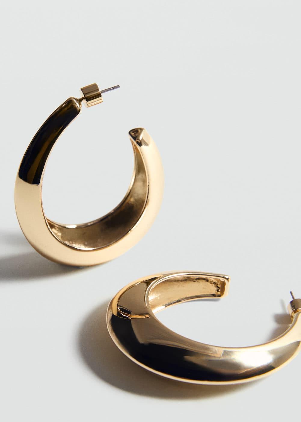 MANGO - Oval hoop earrings - One size - Women Product Image